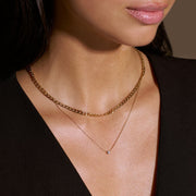 Flache Link-Curb-Halskette in Gold