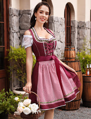3-teiliges Dirndlset mit Schürze & Bluse – Oktoberfest | Traditionelles Trachtenkleid für festliche Anlässe
