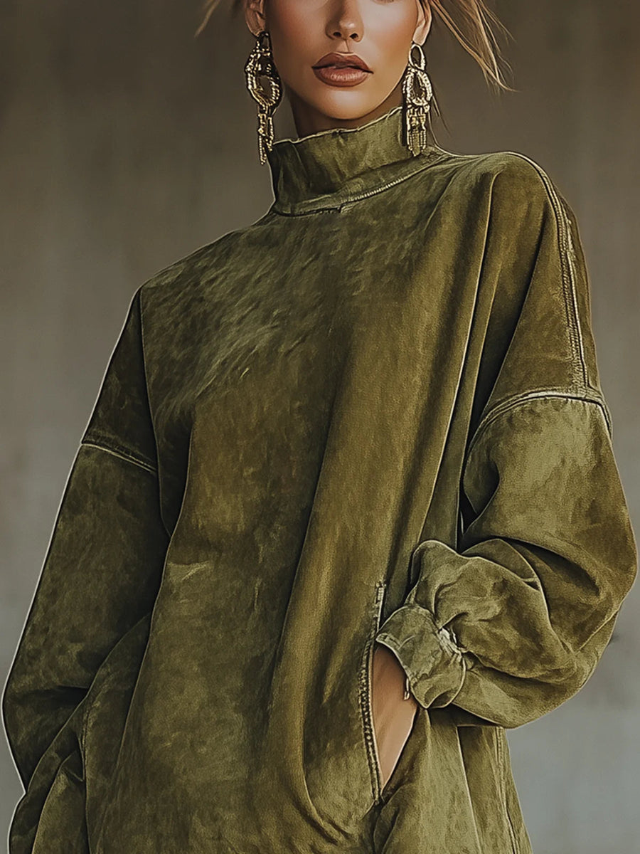 Janine™ - Langärmeliges Minikleid mit Fransen