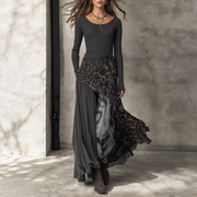 NKEM™ | Langes Kleid mit Leopardenmuster