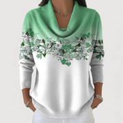 Lineea – Pullover Mit Floralem Rollkragen