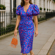 Noor™ - Halblange Kleid mit Puffärmeln
