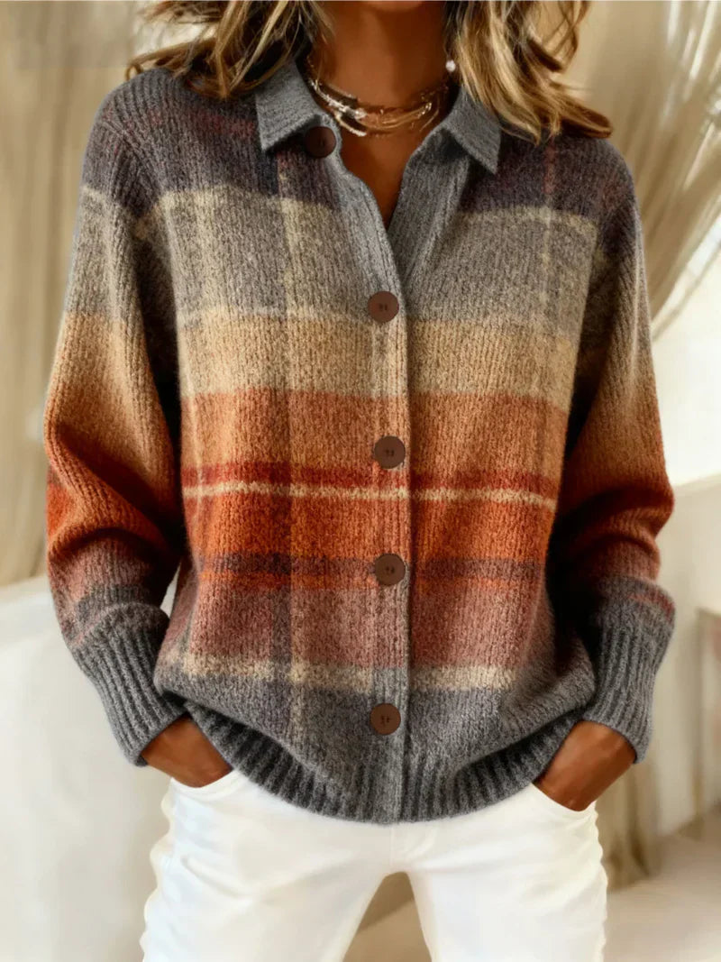 Sophie | Stilvoller Strickpullover mit elegantem Karodesign