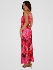 AURORA ONE SHOULDER PLISSEEKLEID