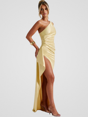 SOLEIL SATIN MAXIKLEID