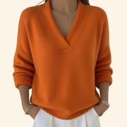 Laura | Stilvoller Damen Pullover elegant mit V-Ausschnitt