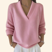 Laura | Stilvoller Damen Pullover elegant mit V-Ausschnitt