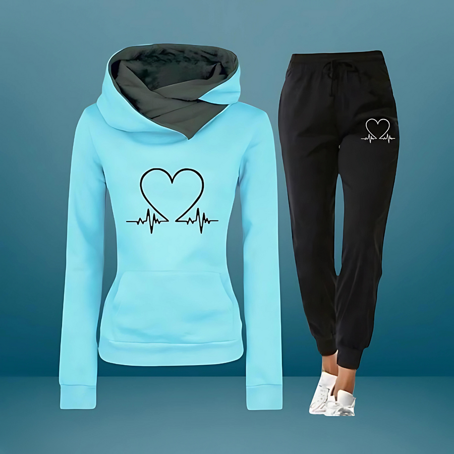 Nimue – 2 Teiliges Trainingsanzug Setz mit Herz Print
