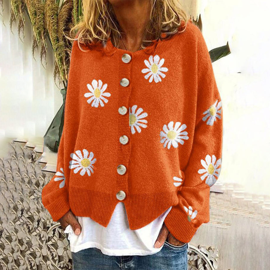 Damen Cardigan mit Blumen Druck | Lässig