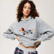 Oversize Hoodie Damen | Dackel-Stickerei & Formstabile Bündchen