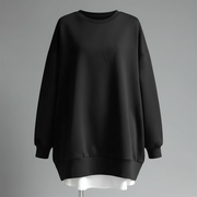 Felpa oversize donna | Comoda girocollo con maniche lunghe