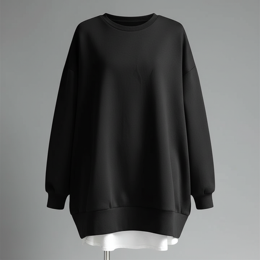 Felpa oversize donna | Comoda girocollo con maniche lunghe