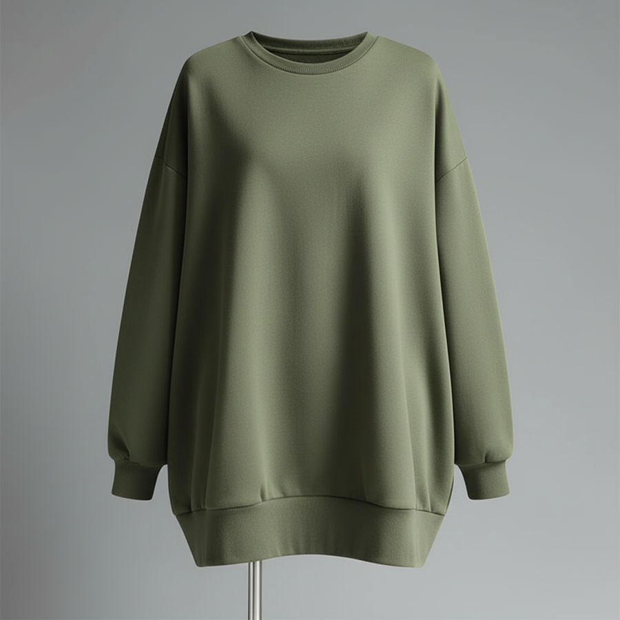 Felpa oversize donna | Comoda girocollo con maniche lunghe