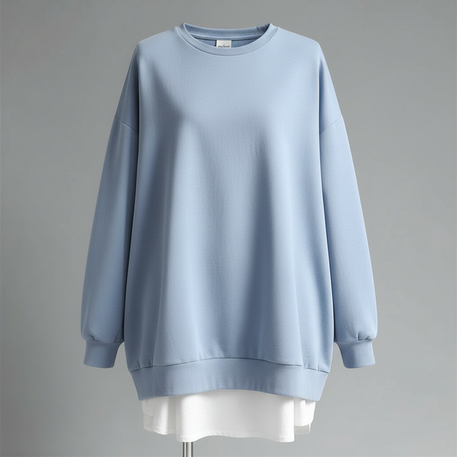 Felpa oversize donna | Comoda girocollo con maniche lunghe