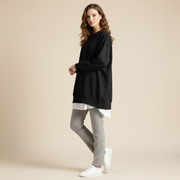 Felpa oversize donna | Comoda girocollo con maniche lunghe