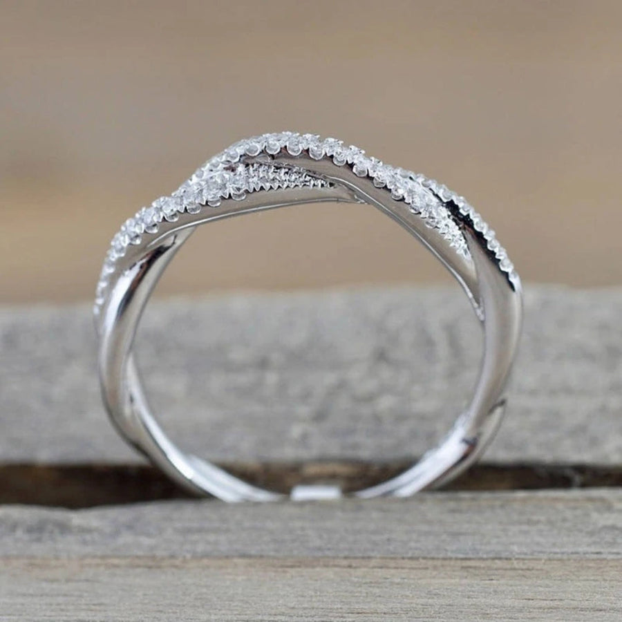 Silberner Glitzer-Knotenring
