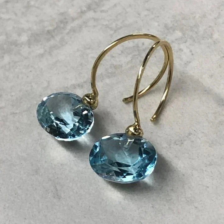 Blaue Glas-Tropfen-Ohrringe