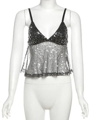 Camisole con paillettes | Top sexy da donna
