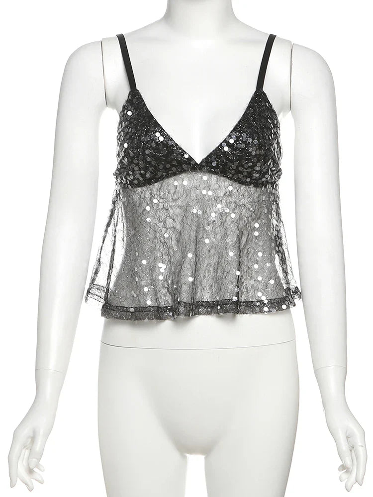 Camisole con paillettes | Top sexy da donna