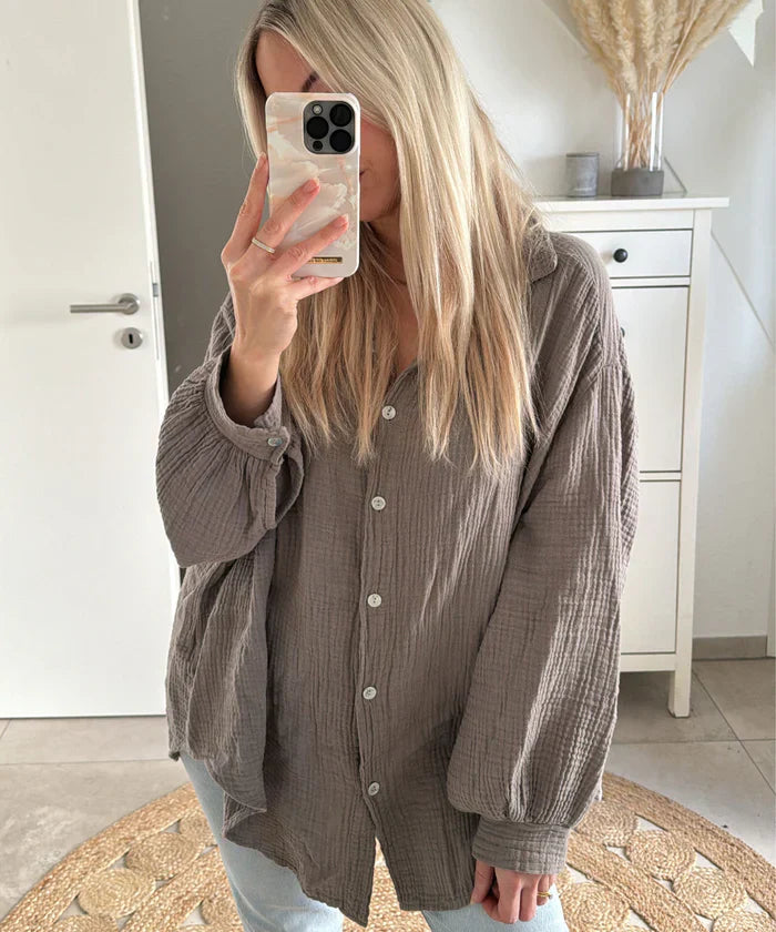 Pauline - übergroße musselinbluse freya