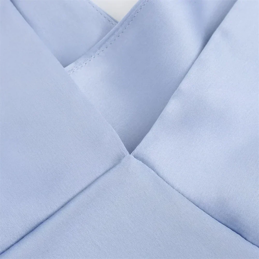 Elegante Schlanke Passform - Seidensatin Sommer Hoodie