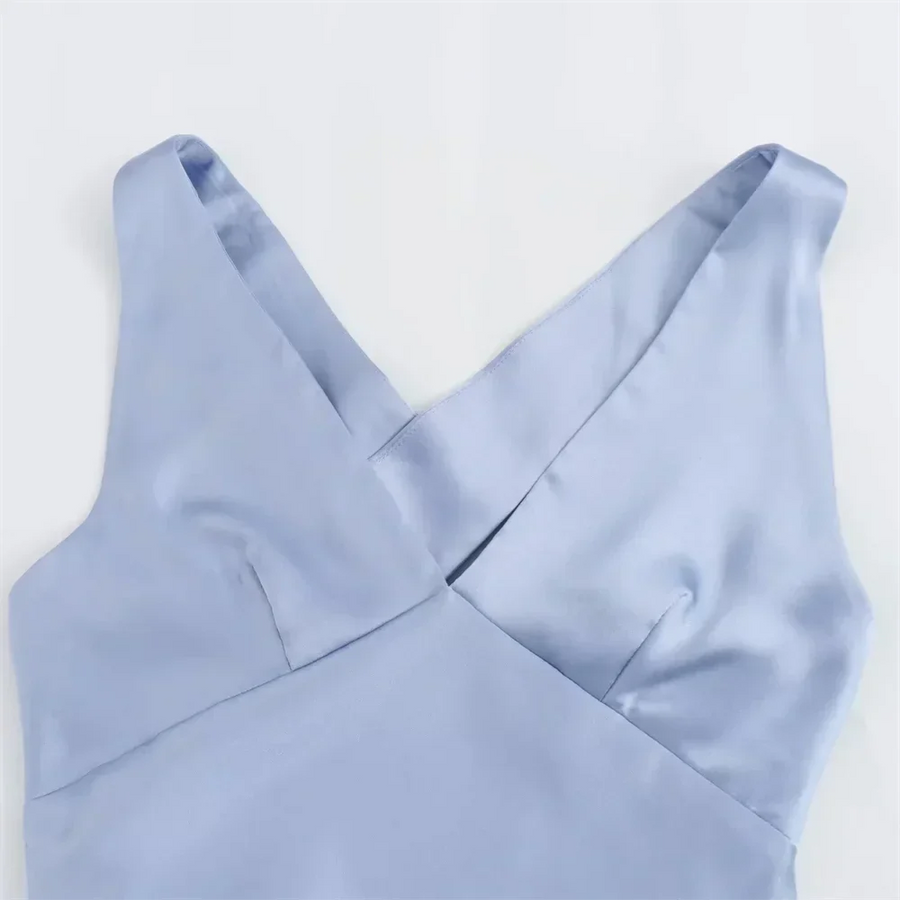 Elegante Schlanke Passform - Seidensatin Sommer Hoodie