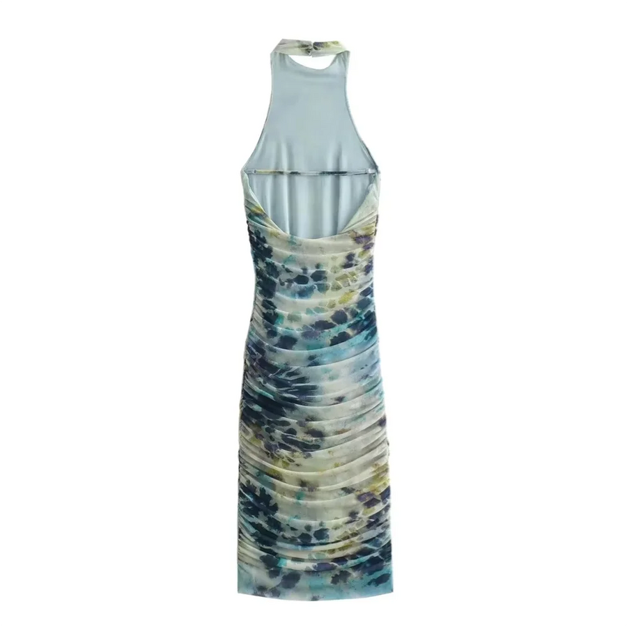 Elegantes Kleid - Bedruckt - Seide - Sommer