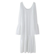 Elegantes Kleid - U-Ausschnitt - Unifarben - Sommer