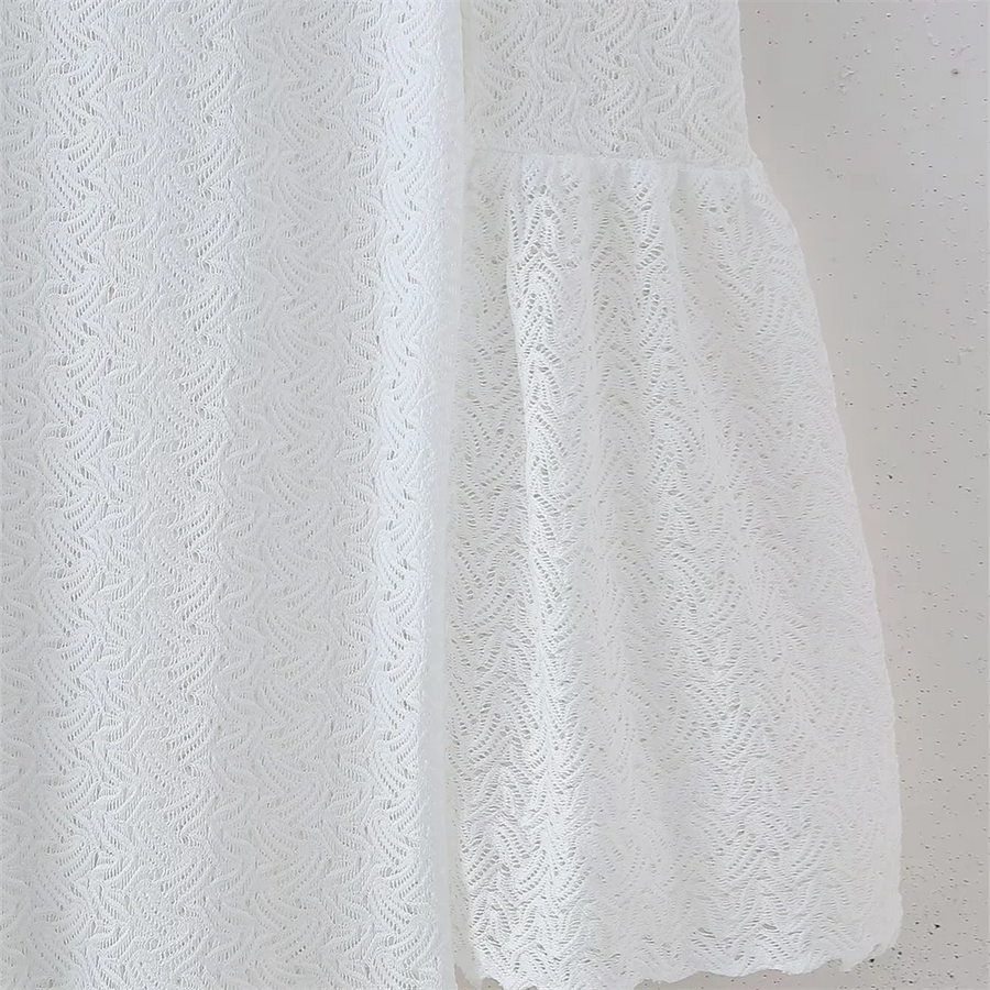Elegantes Kleid - U-Ausschnitt - Unifarben - Sommer