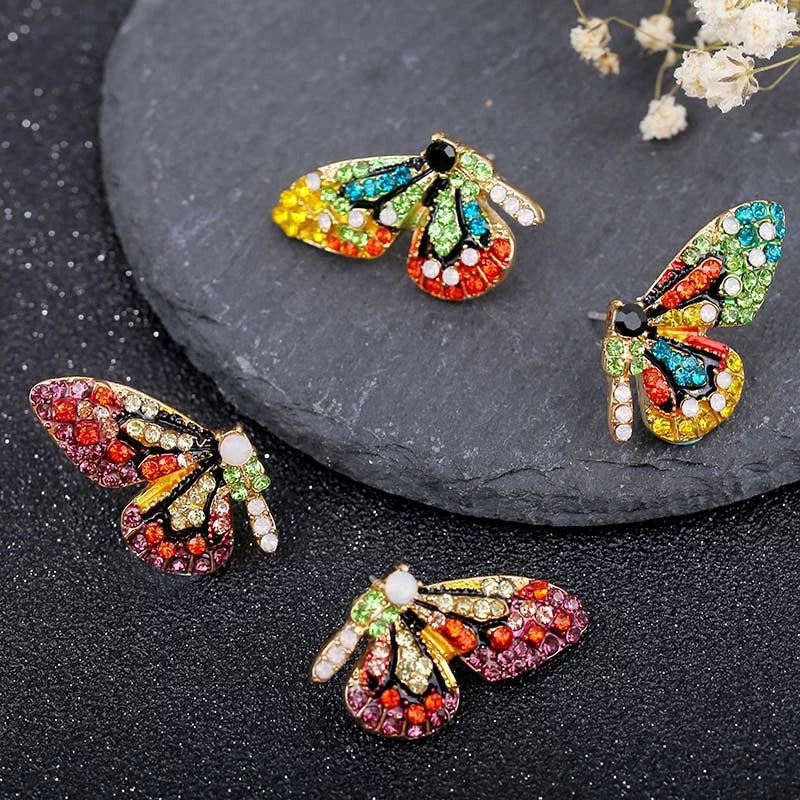 Ohrstecker Schmetterling mit buntem Zirkonia