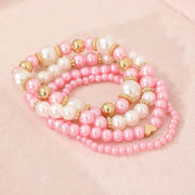 Set di braccialetti con perle 4 pezzi | Bracciale regolabile da donna