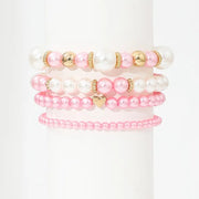 Set di braccialetti con perle 4 pezzi | Bracciale regolabile da donna