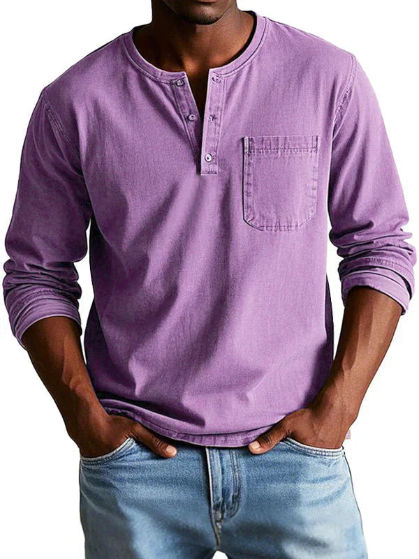 Philipp | Herren Langarmshirt mit Henley-Ausschnitt
