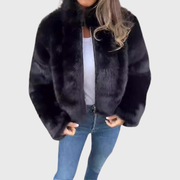 Greta | Warme Damen Fleecejacke Teddy modern elegant