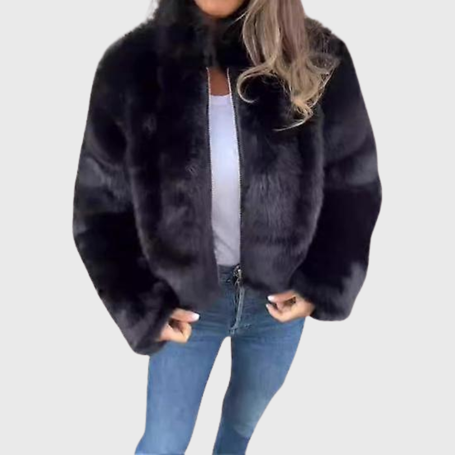 Greta | Warme Damen Fleecejacke Teddy modern elegant