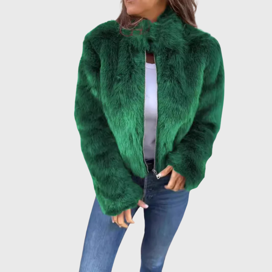 Greta | Warme Damen Fleecejacke Teddy modern elegant