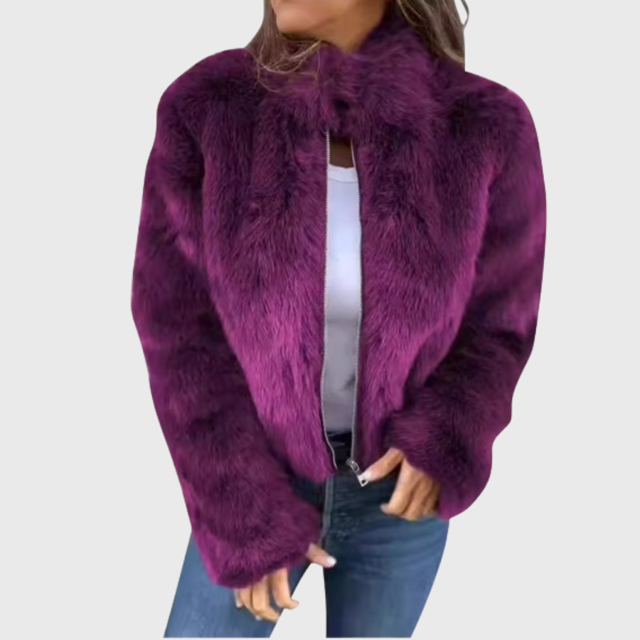 Greta | Warme Damen Fleecejacke Teddy modern elegant