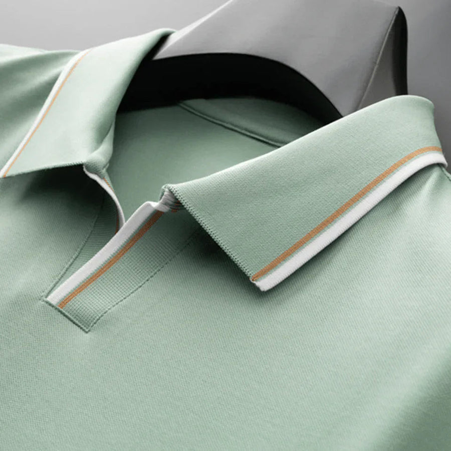 Poloshirt Herren | Classic Fit mit Kontrastkragen & Streifendetails