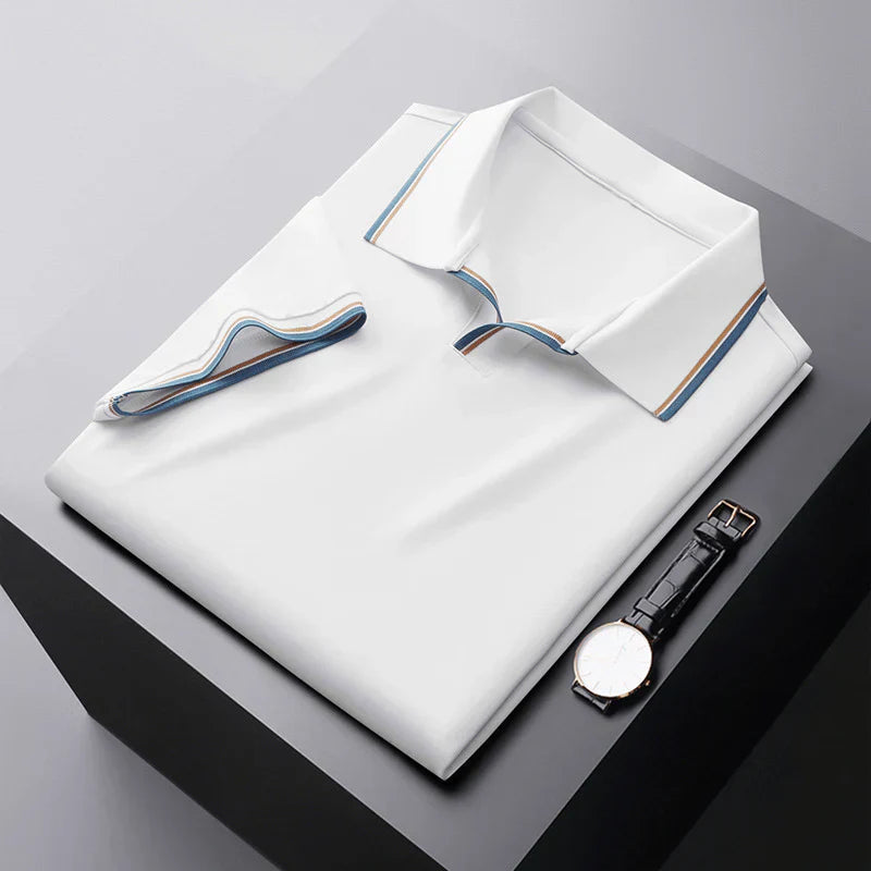 Poloshirt Herren | Classic Fit mit Kontrastkragen & Streifendetails