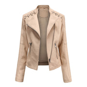 Damen Lederjacke Mit Reißverschluss | Langarm