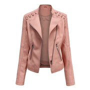 Damen Lederjacke Mit Reißverschluss | Langarm