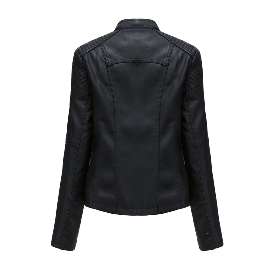 Damen Lederjacke Mit Reißverschluss | Langarm