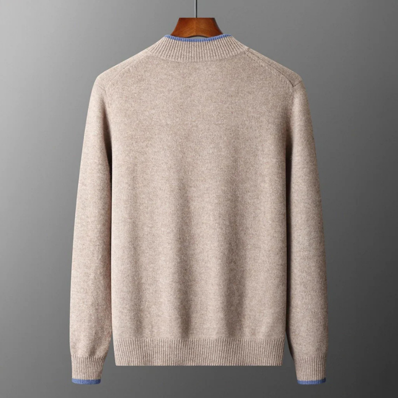 Reißverschluss Strickjacke Für Herren | Minimalistischer Stil Mit Stehkragen