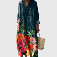 Ozeanblau mit Blumenmuster