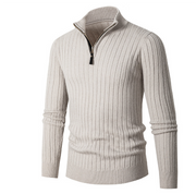Lässiger Herrenpullover Mit Halbem Reißverschluss | Strick