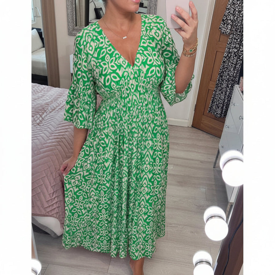 Lässiges V-Ausschnitt Sommerkleid – Leicht & Bequem