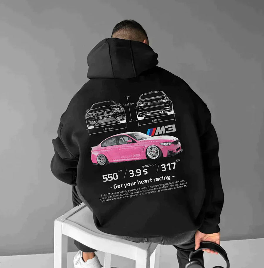 Racing Hoodie für Herren | Oversize Komfort & Auto-Details