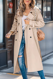 Langer Damen Trenchcoat – Zweireiher, Tailliert & Atmungsaktiv – Elegant