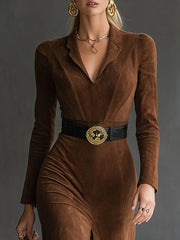 Eleanor™ - Midi-Kleid aus Wildlederimitat