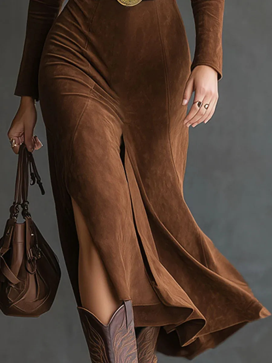 Eleanor™ - Midi-Kleid aus Wildlederimitat